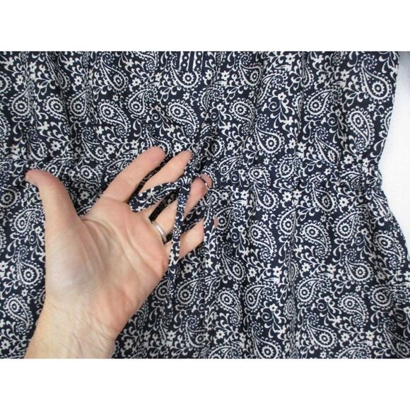 Ann Taylor LOFT Romper Womens 00P Blue Paisley Shorts Roll Tab Top XSP XS Petite - Picture 8 of 16